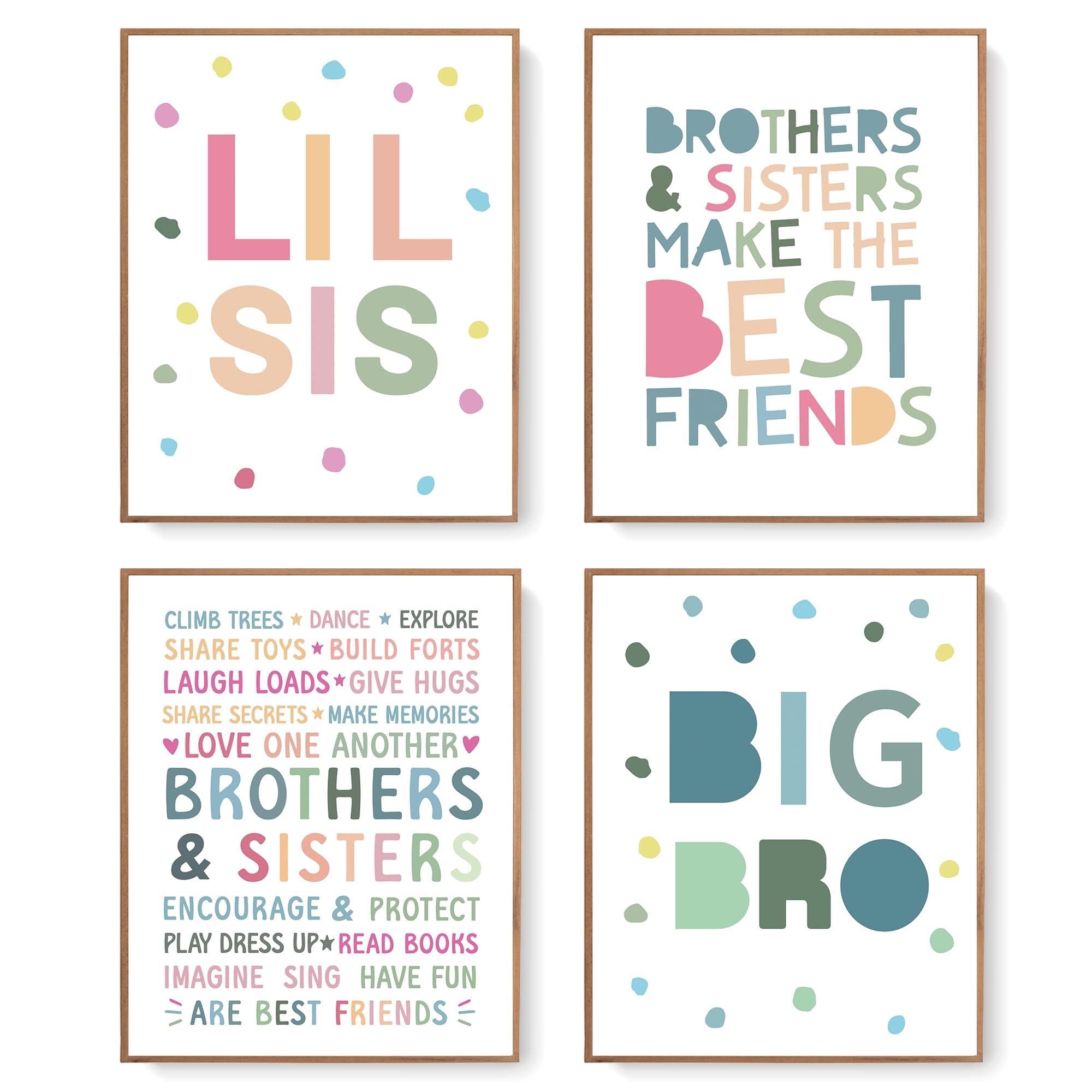 LARTSFRO Kids Wall Decor, Big Bro Lil Sis, Brother and