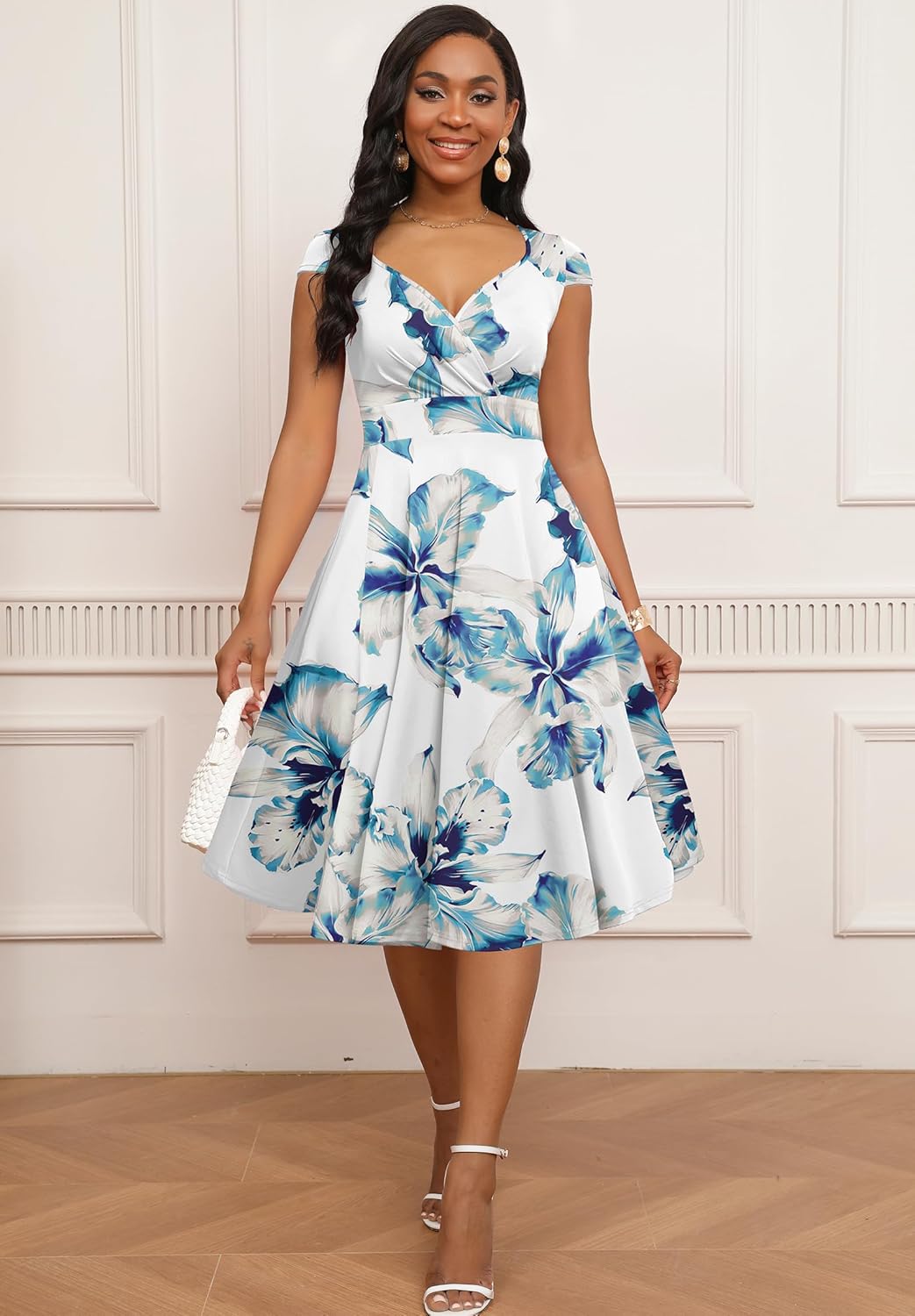 Women Short 1950s Retro Vintage Cocktail Wedding Guest Party Dress for Women - Image 3