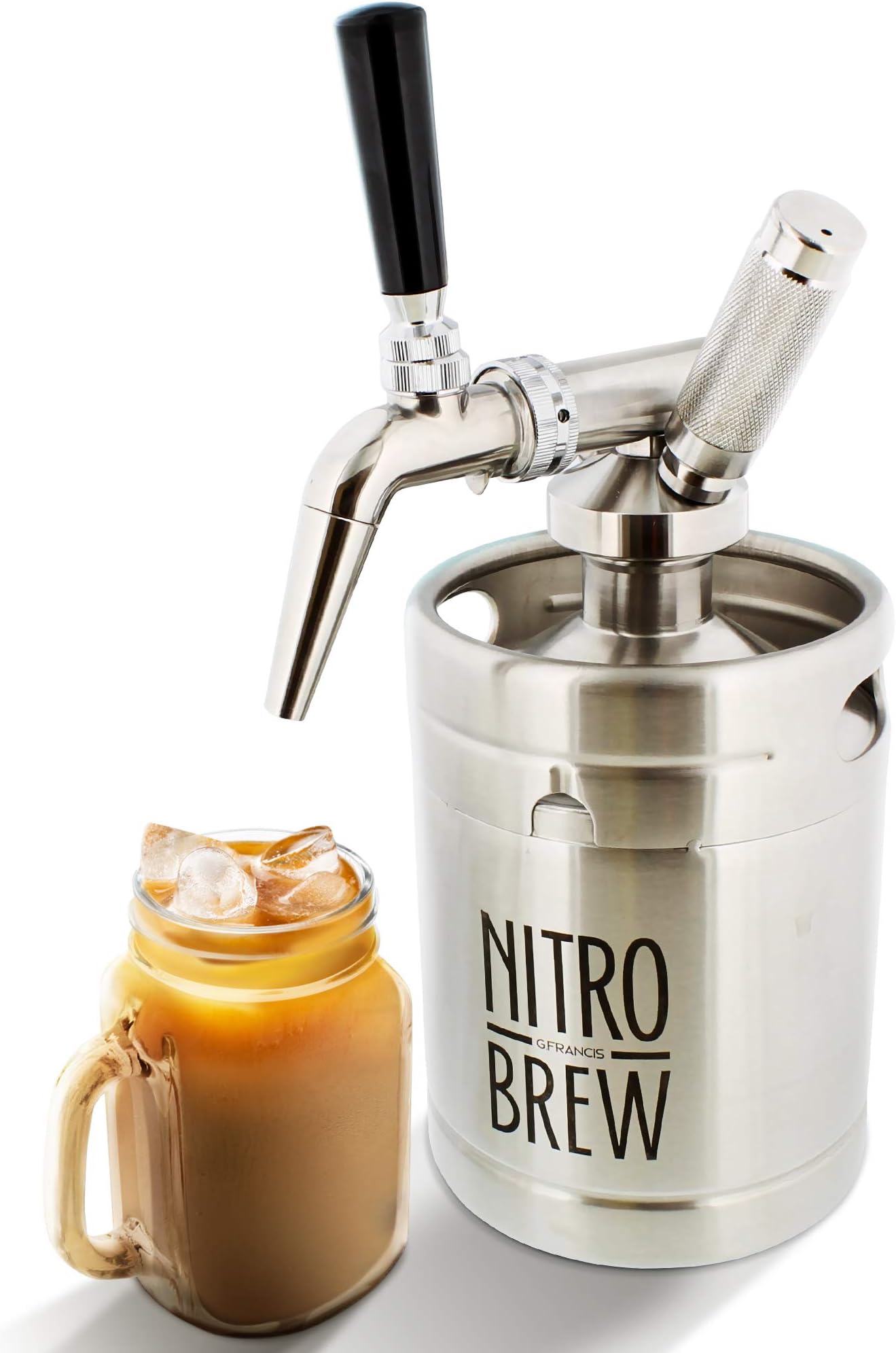 G Francis Nitro Cold Brew Coffee Maker - 64 Oz Stainless Steel Nitrogen Infuser Nitro Coffee Keg Cold Brew Nitro Coffee Machine