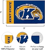 Vista 3 de Desert Cactus Bandera de la Universidad Estatal de Kent Golden Flashes Banners 100% poliéster para interiores y exteriores, banderas de 3 x 5 pies