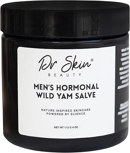 Dr. Skin Crema orgánica de ñame silvestre para hombre para equilibrio hormonal, 4 onzas, crema natural de equilibrio de apoyo hormonal, fabricada en