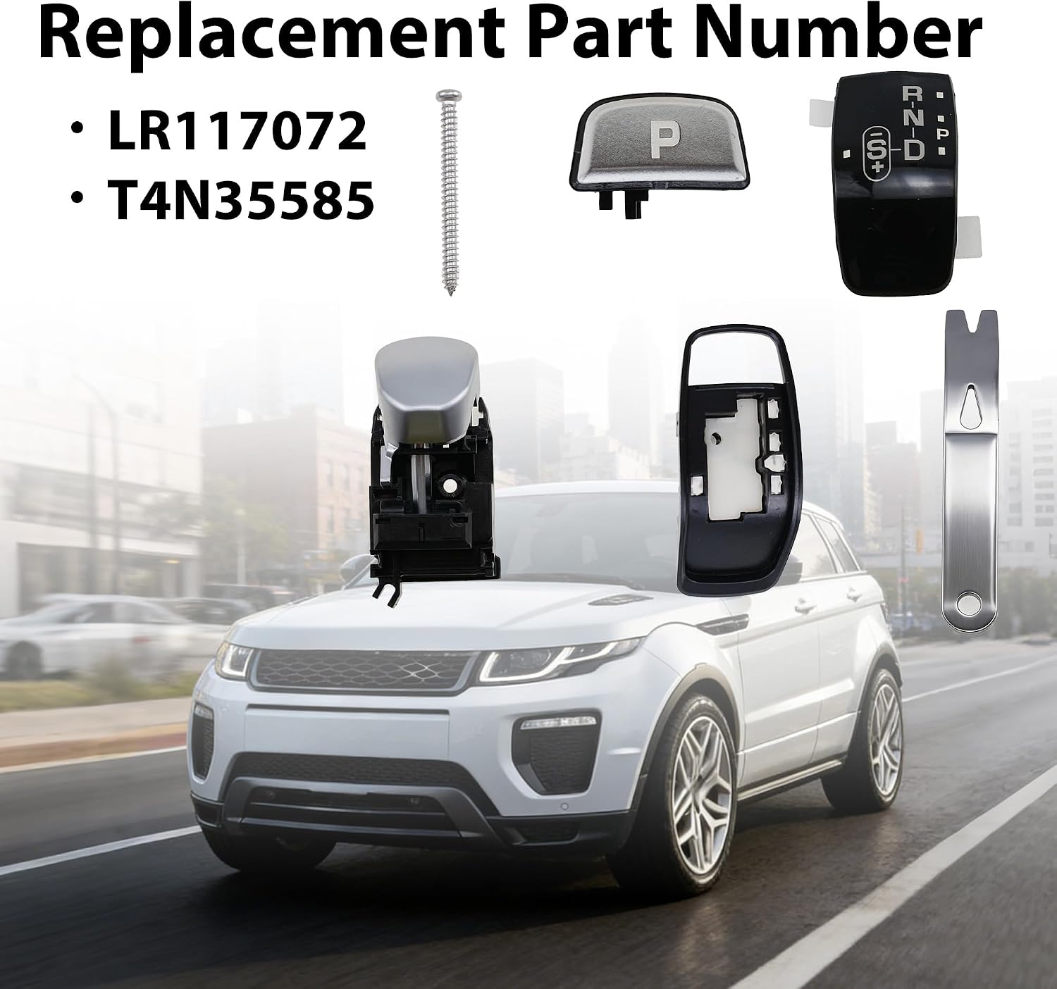 Gear Shift Knob Shifter Kit Compatible with Range Rover Sport 2014-2021, Evoque 2019-2023, Discovery Sport 2015-2021, Replaces#LR117072 T4N35585