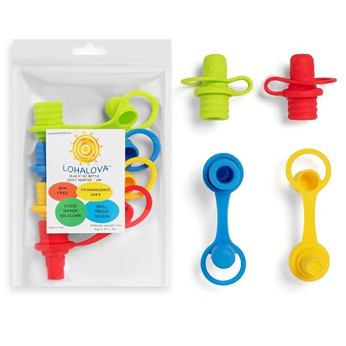 Lohalova Spill-Proof Water Bottle Spout Adapter 4 Pack