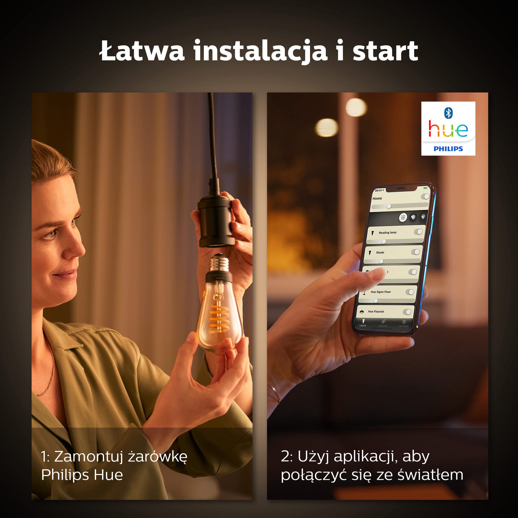 Philips Hue White Ambiance, ampoule LED connectée E27 Filament ST64, compatible Bluetooth, fonctionne avec Alexa, Google Assistant et Apple Homekit (Lot de 2)