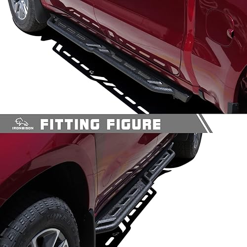 Miniatura 3 de IRONBISON Estribos para Chevy Silverado/GMC Sierra 1500 Crew Cab 2019-2025 | Silverado/Sierra 2500/3500 Crew Cab 2020-2025, barras laterales