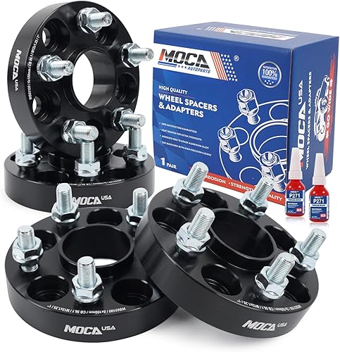MOCA - Espaciadores de rueda centrados de 1.000 in 5x100 (diámetro de 2.209 in)  pernos M12x1.25 aptos para Subaru Impreza y para Scion FR-S y para