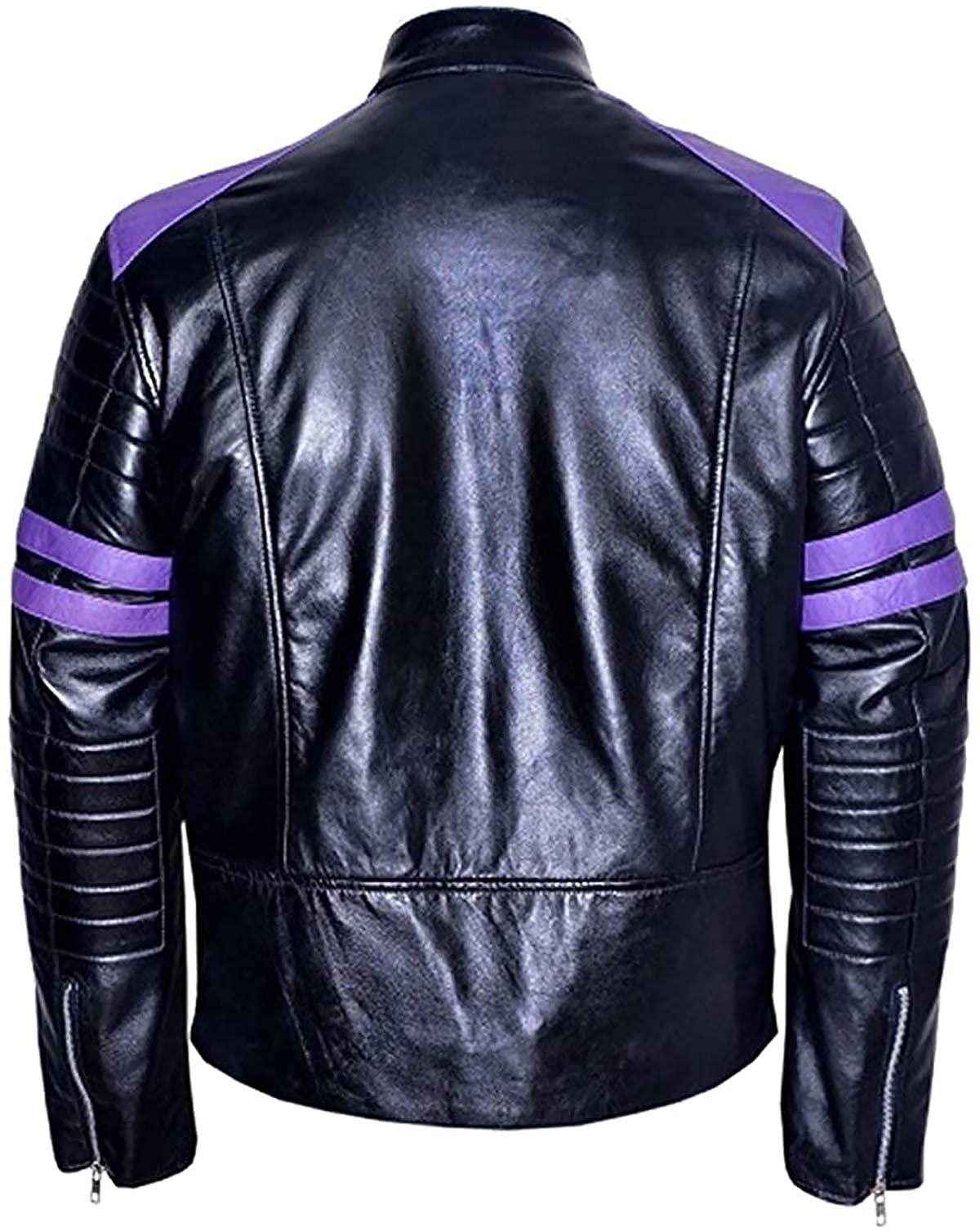 Mayhem - Chaqueta de cuero para motociclista a rayas estilo Fight Club para hombre