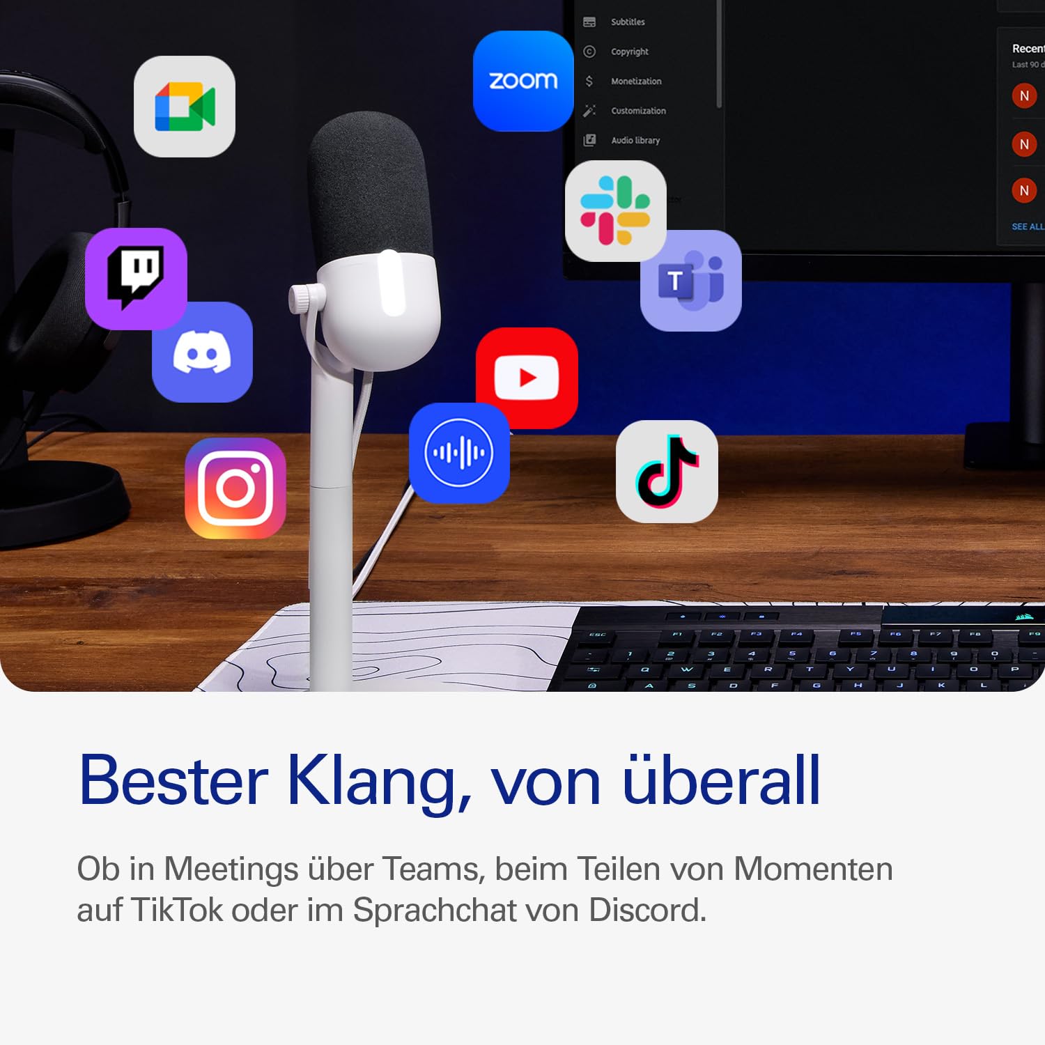 Elgato Wave Neo - USB Kondensatormikrofon, Stummschalten per Tippen, für Gaming, Streaming, Konferenzen, Sprachaufnahmen auf Teams/Zoom/Twitch/YouTube etc-kompatibel mit Laptop, PC, Mac, iPad, iPhone
