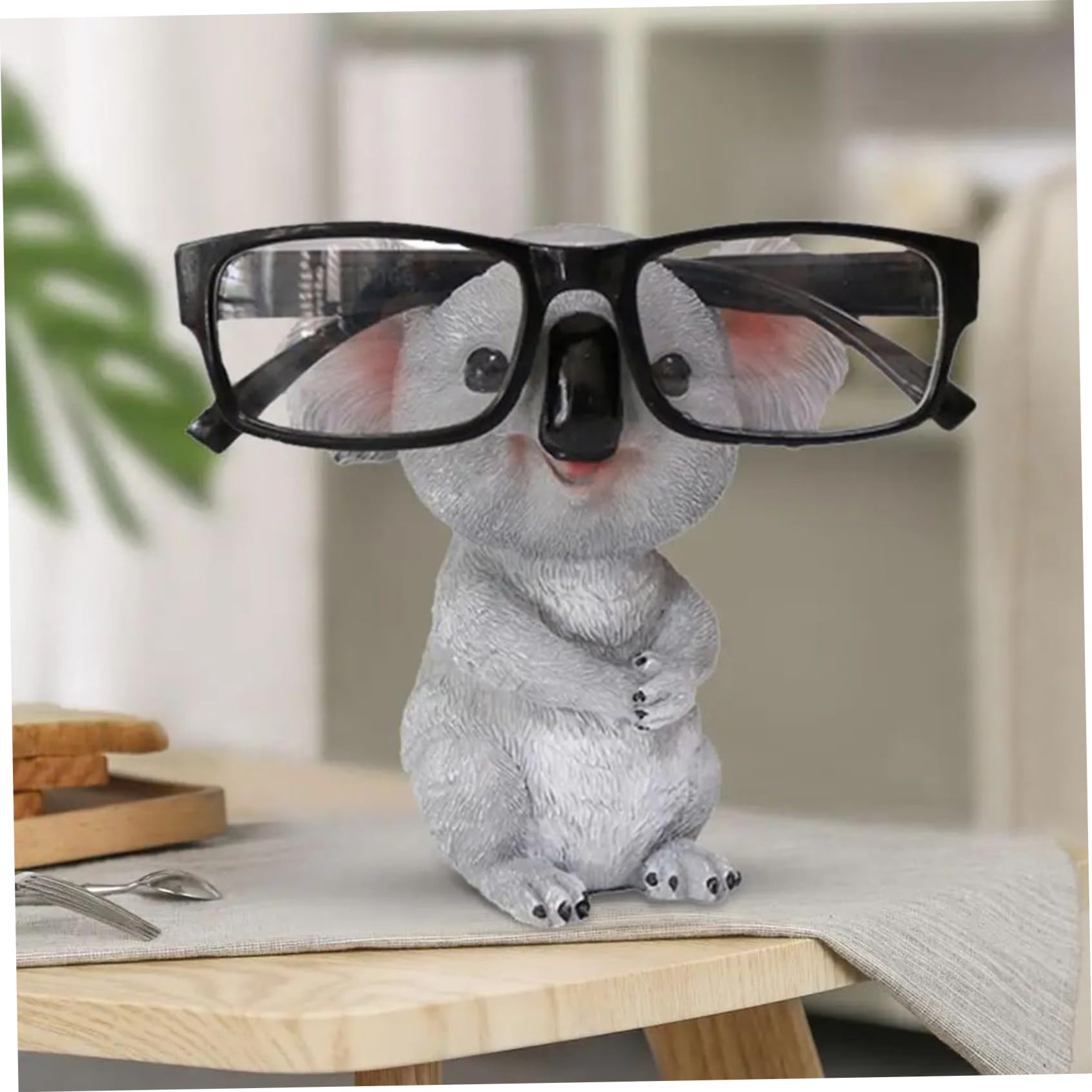 Porte-lunettes debout Stand de lunettes en koala avec souri et gros oreille 4.7 support de lunettes décoratifs pour la maison, le bureau, l'école, les