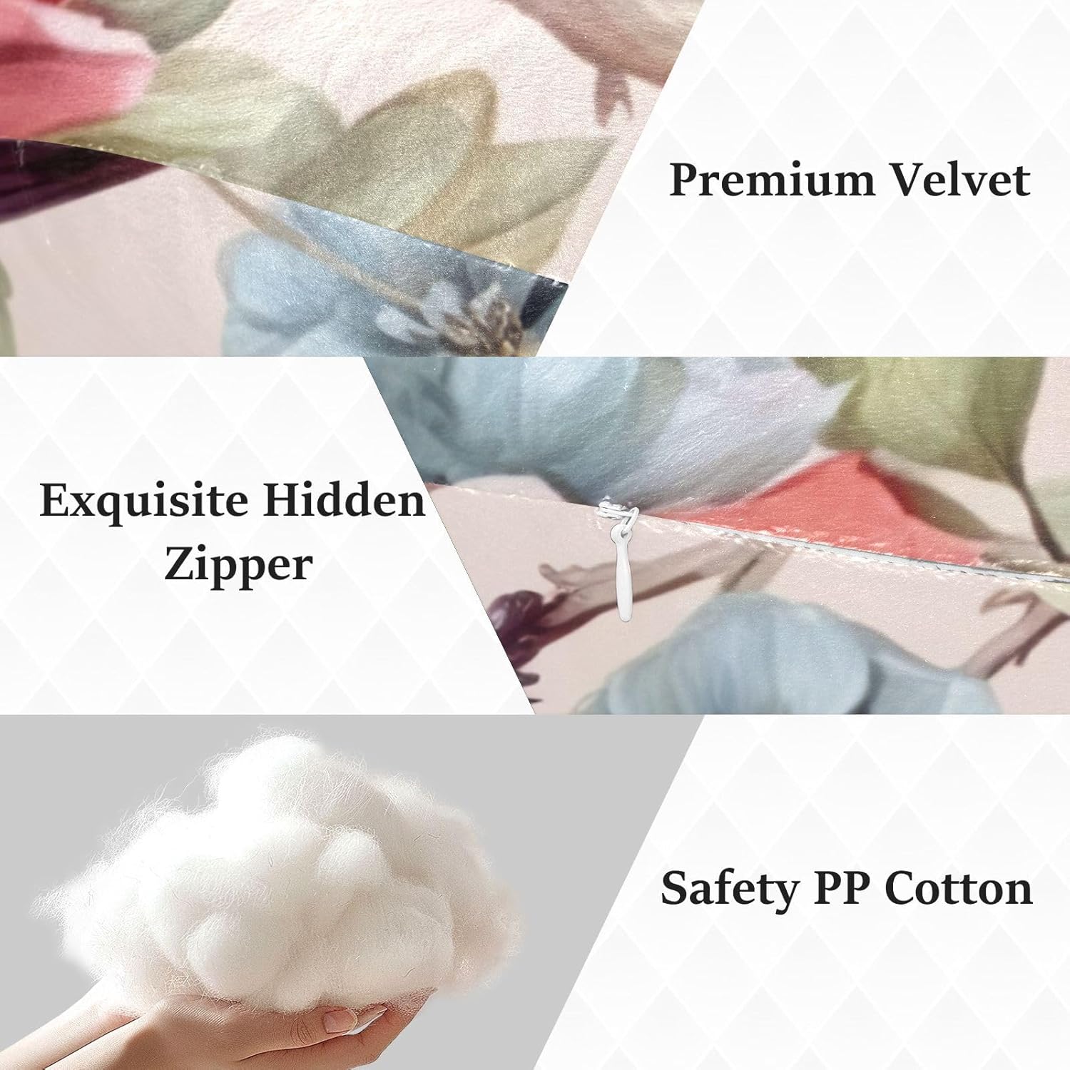 Garden Birds Human-Shaped Pillow Soft Body Pillows Washable Velvet Pillows for Anxiety Relief Sleeping Cuddling & Support