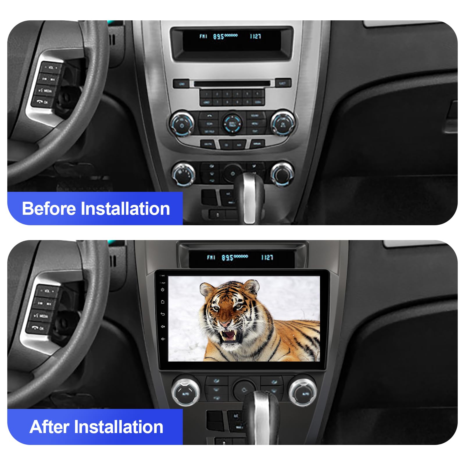 Radio For Ford Fusion Mondeo Mustang 2009-2012 Stereo Upgrade Dash Kit Car GPS Navigation,2 32GB 10.1\" IPS Touch Screen Head Unit With Car-Play & Android Auto/SWC/Rear View