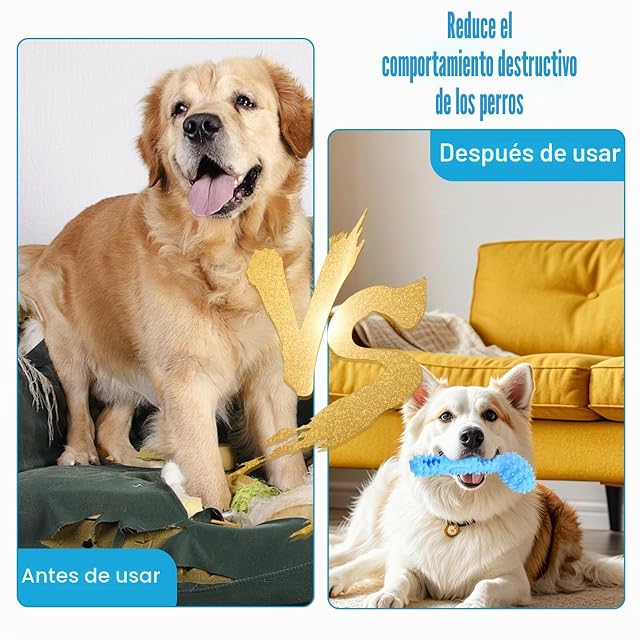 Foto 2 de 7 de Culinavog Juguetes para Perros Indestructible, Pelota Perro Grandes, 5,31 Pulgadas de Longitud, Mordedor…