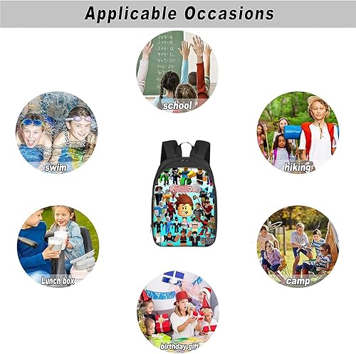 Miniatura 5 de Mochilas de juego 3D de impresión escolar mochila de viaje portátil mochila ligera de gran capacidad para adolescentes, niños y niñas, 3, dibujos