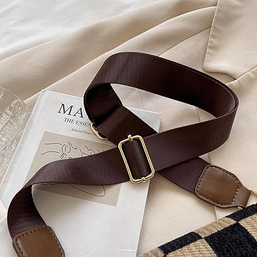 Miniatura 5 de Bolso cruzado a cuadros con solapa de tablero de ajedrez para mujer, bolso cruzado vintage a cuadros con cadena