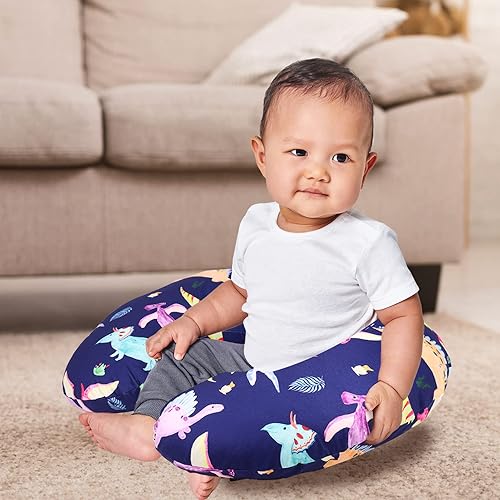 Miniatura 5 de Juego de fundas de almohada de lactancia de dinosaurio para bebés niños y niñas, paquete de 2 fundas de almohada de lactancia para gemelos, tela