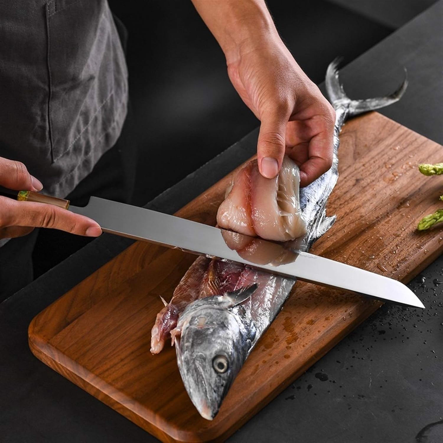 11 Inch Sushi Knife 33 Layer Damascus Steel Sashimi Kitchen Knife Filleting Salmon Cleaver Slicing Fish Sashimi Knives kitchen knife