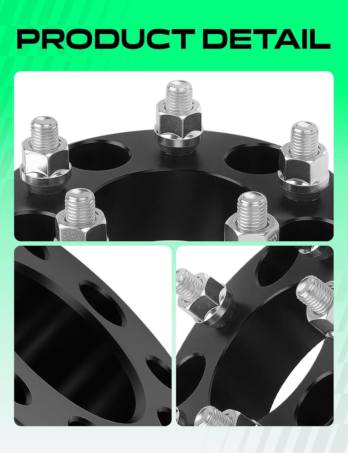 YHTAUTO 5x4.75 to 5x4.5 Wheel Adapters 1.5 Inch Compatible with Chevrolet Blazer, GMC, Cadillac, Pontiac, Tire Adapters w/12x1.5 & 12.9 Grade Studs, 74.1mm Center Bore 5 Lug 2PCS Black