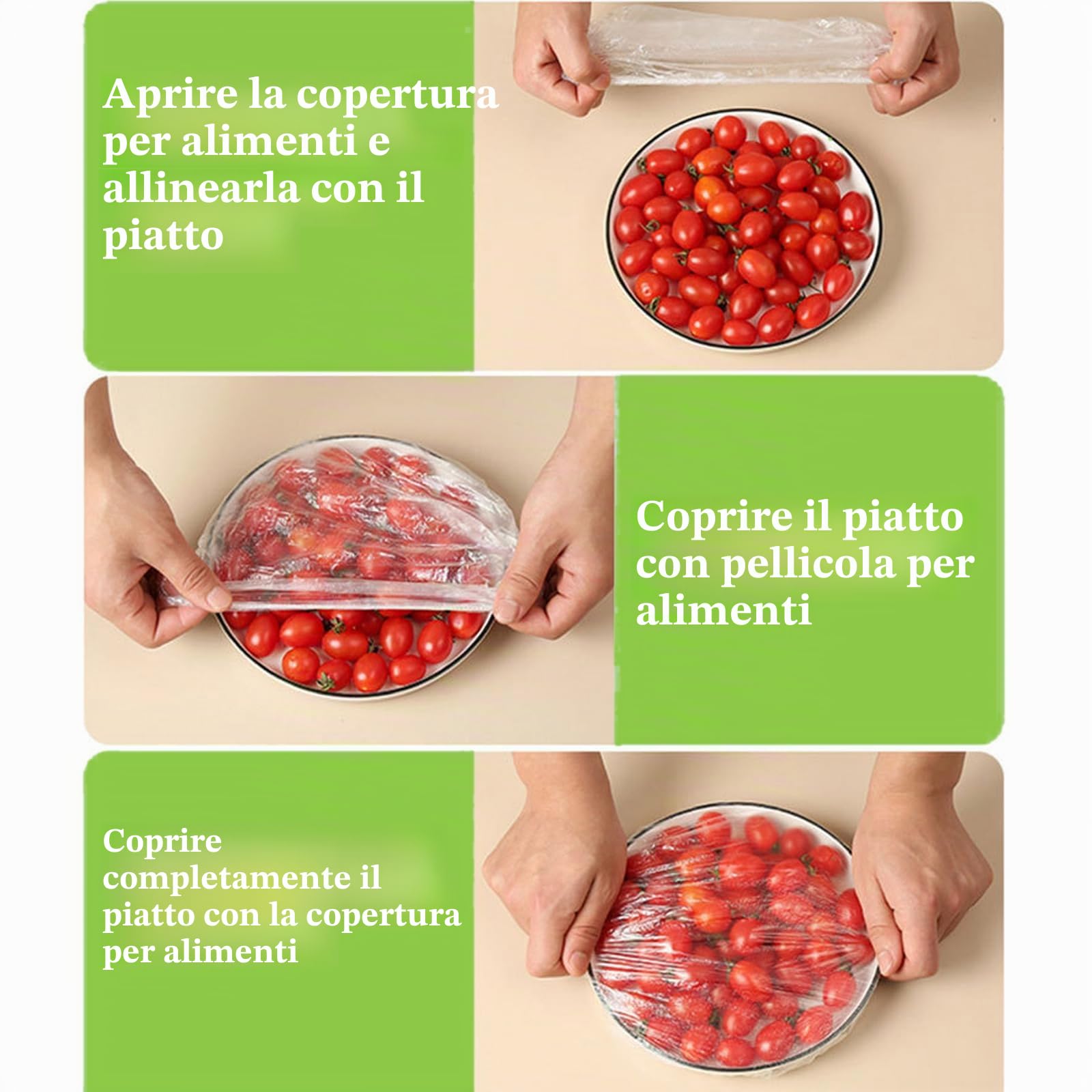 500 Pezzi Sacchetti di Conservazione Freschi, Sacchetti per Alimenti con Elastico, Sacchetti per Alimenti Trasparenti Copri Recipienti, Sacchetti Copri Alimenti per Mantenere Freschi I Cibi (Bianco)