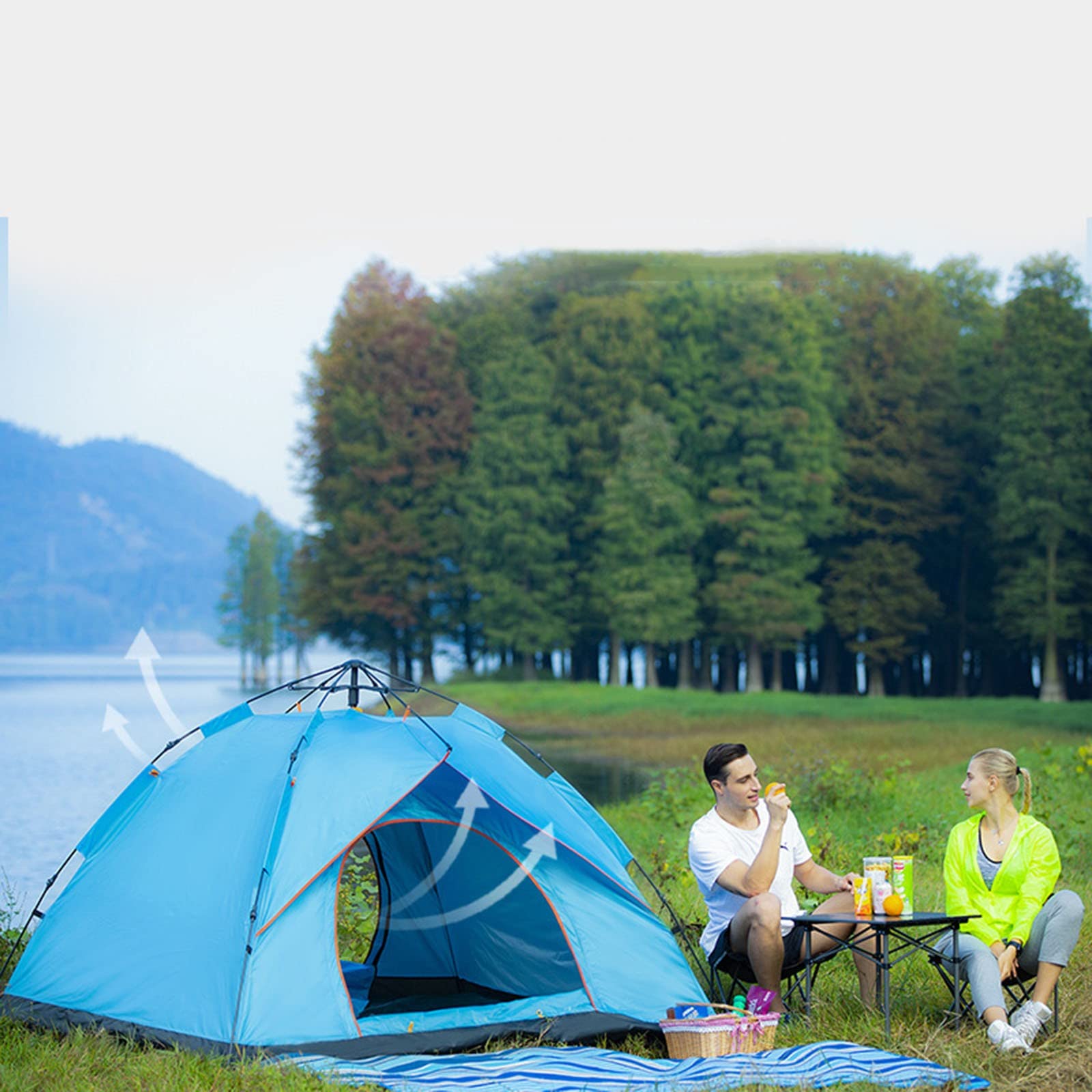 3-4 Personen Wurfzelt, Strandzelt Pop Up Sofortzelt, Automatik