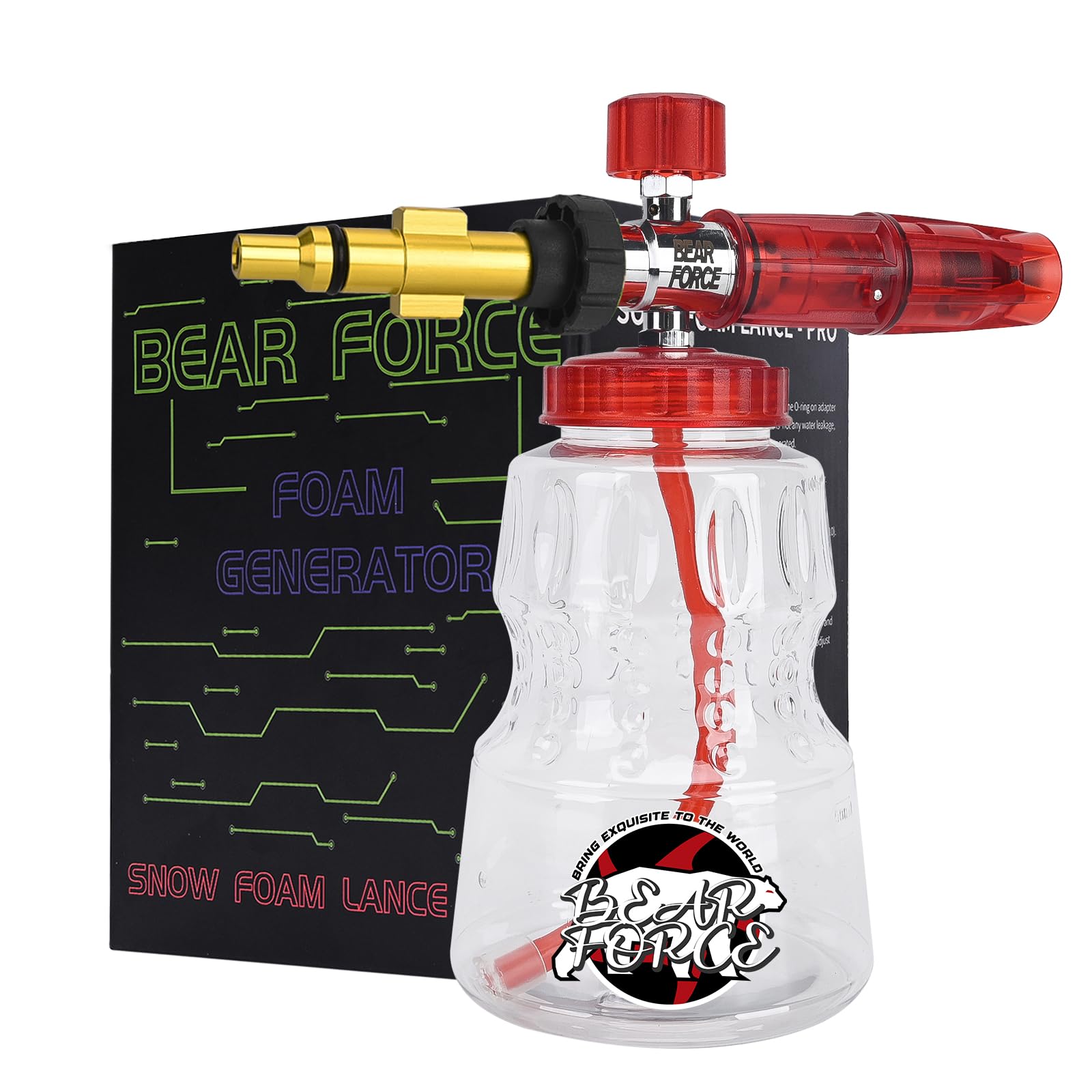 BEAR FORCE Pressure Washer Snow Foam Lance Foam Nozzle Snow Foam Cannon Bottle Car Wash, Compatible for Lavor Wash Lidl, for Parkside,for Sterwins, for Deko, for Champion,for Vax High Pressure Washers