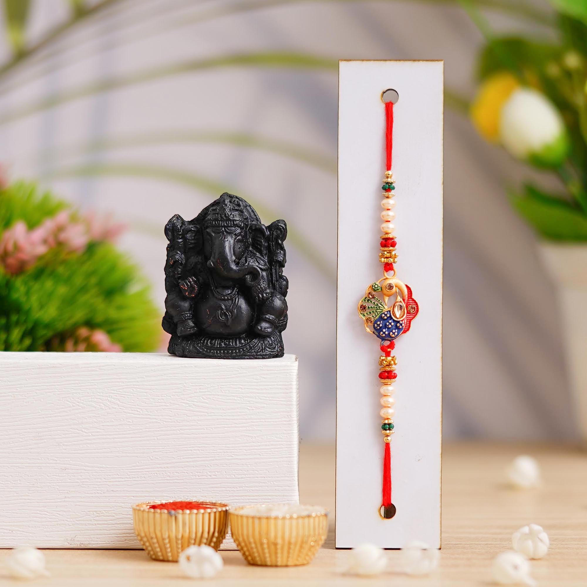 Webelkart Premium Combo Of 1 Rakhi With Small Ganesha Idol For Home And Car Dashborad Rakhi For Bhaiya And Bhabhi. Rakhi For Brother, Lumba Rakhi For Bhabhi Rakshabandhan (B0CCL6K1F9) Amazon Price History, Amazon Price Tracker
