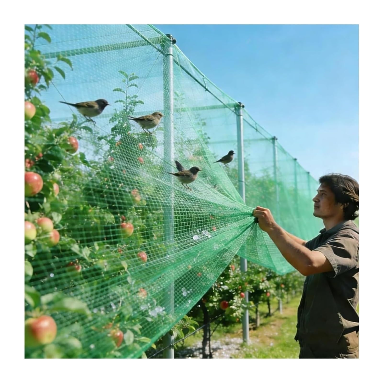 Filet Anti-grêle pour Jardin, Garden Hail Bird Netting Green Multiple Sizes