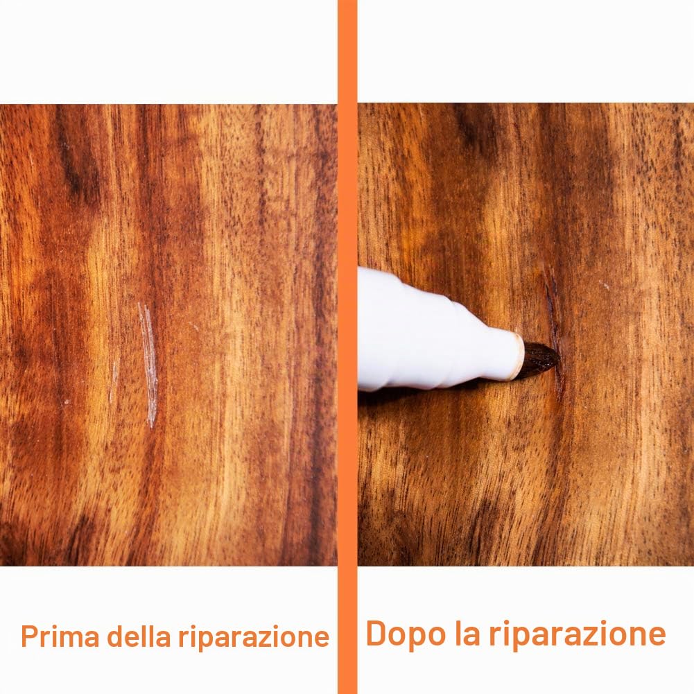 NADAMOO - Set di 17 pennarelli per ritocchi su mobili in legno, penne per riparazione graffi e macchie su pavimenti e tavoli in legno massiccio
