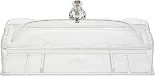 Vague Acrylic Cutlery Holder With Cover, Transparent 02-759
