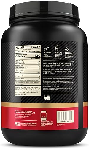 Vista 175 de Optimum Nutrition Estándar dorado 100% Proteína de Suero de Leche en Polvo, Pie de lima, 1.8 Libra