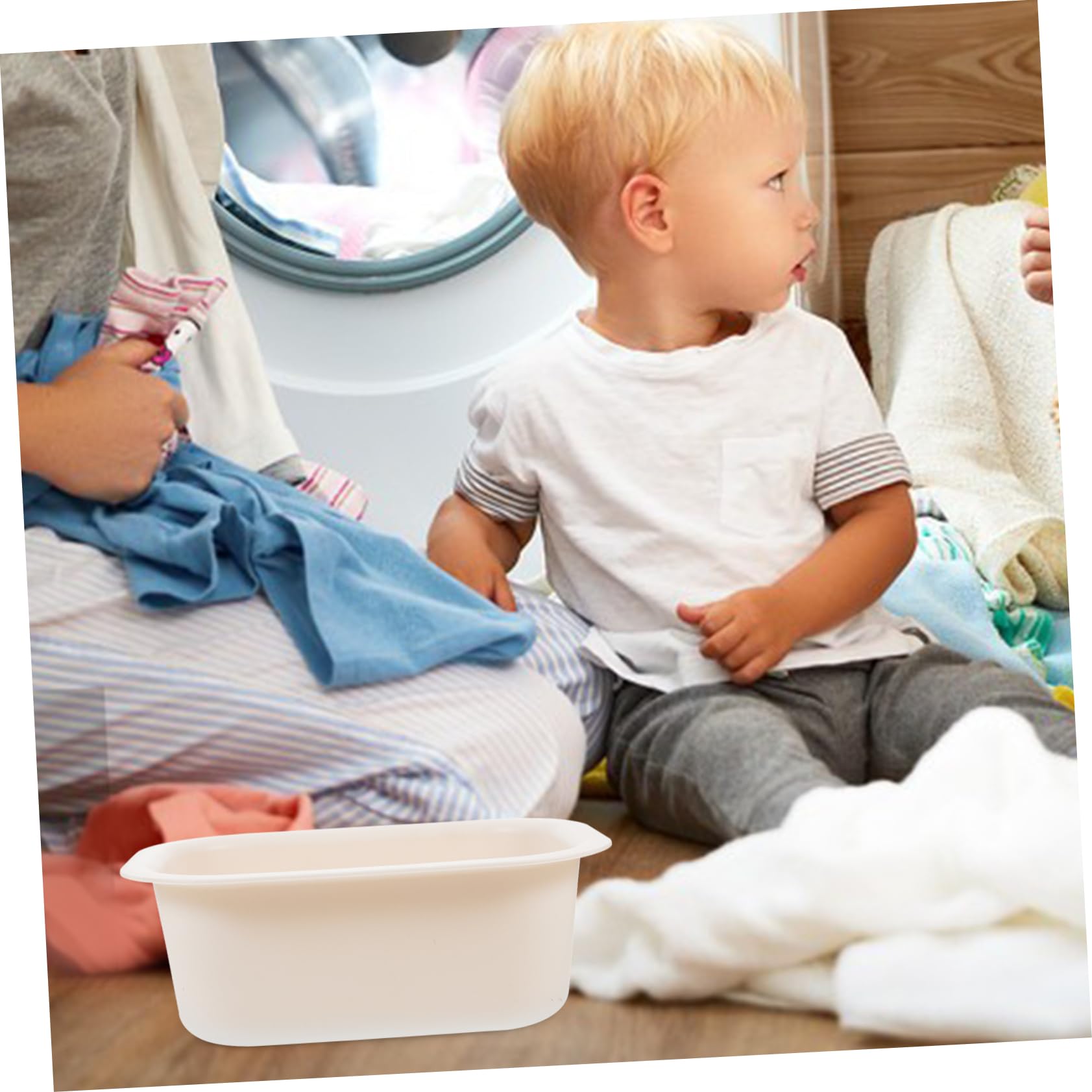 VICASKY Bassine pour Table à Bébé en Pp Beige, Simple et Pratique à Utiliser, Change Bain de Bébé