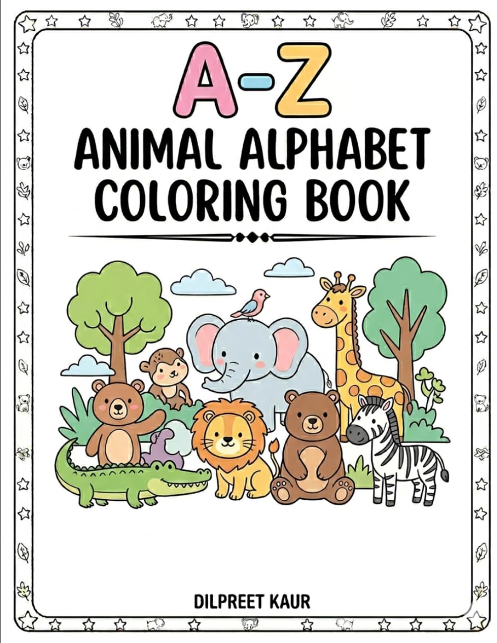 A-Z Animal Alphabet Colouring Book For Kids Aged 3 to 6