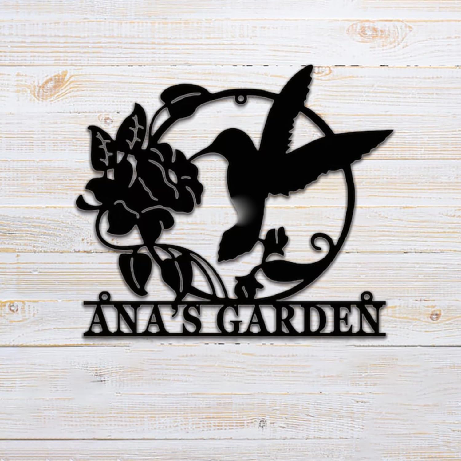 Custom Hummingbird Garden Metal Sign,Personalized Hummingbird Flower Name Wall Art,Bird Yard Art,Home Decor,Outdoor Sign,Housewarming Gift
