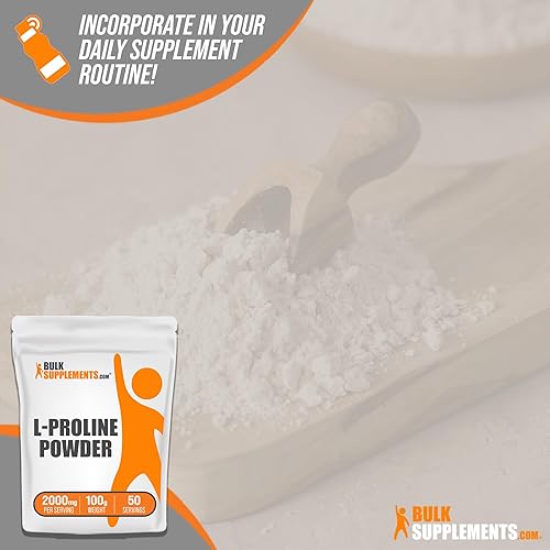 Miniatura 6 de BulkSupplements.com L-Proline Powder - Suplementos para la piel - Suplementos con aminoácidos - Suplementos nutricionales de aminoácidos (100 gramos
