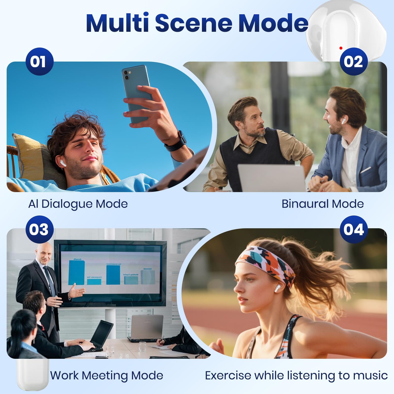 Écouteurs sans fil Bluetooth 5.4, écouteurs stéréo HiFi Bass avec suppression du bruit ENC, étanchéité IP4, appels clairs, charge rapide pour le sport, la course à pied, la salle de sport (noir)
