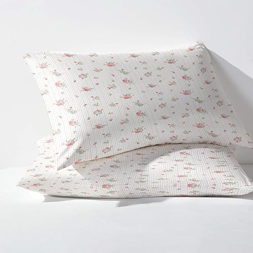 Miniatura 3 de Juego de sábanas de flores tamaño King divididas, sábanas botánicas florales, sábanas y fundas de almohada estampadas de 5 piezas, microfibra suave