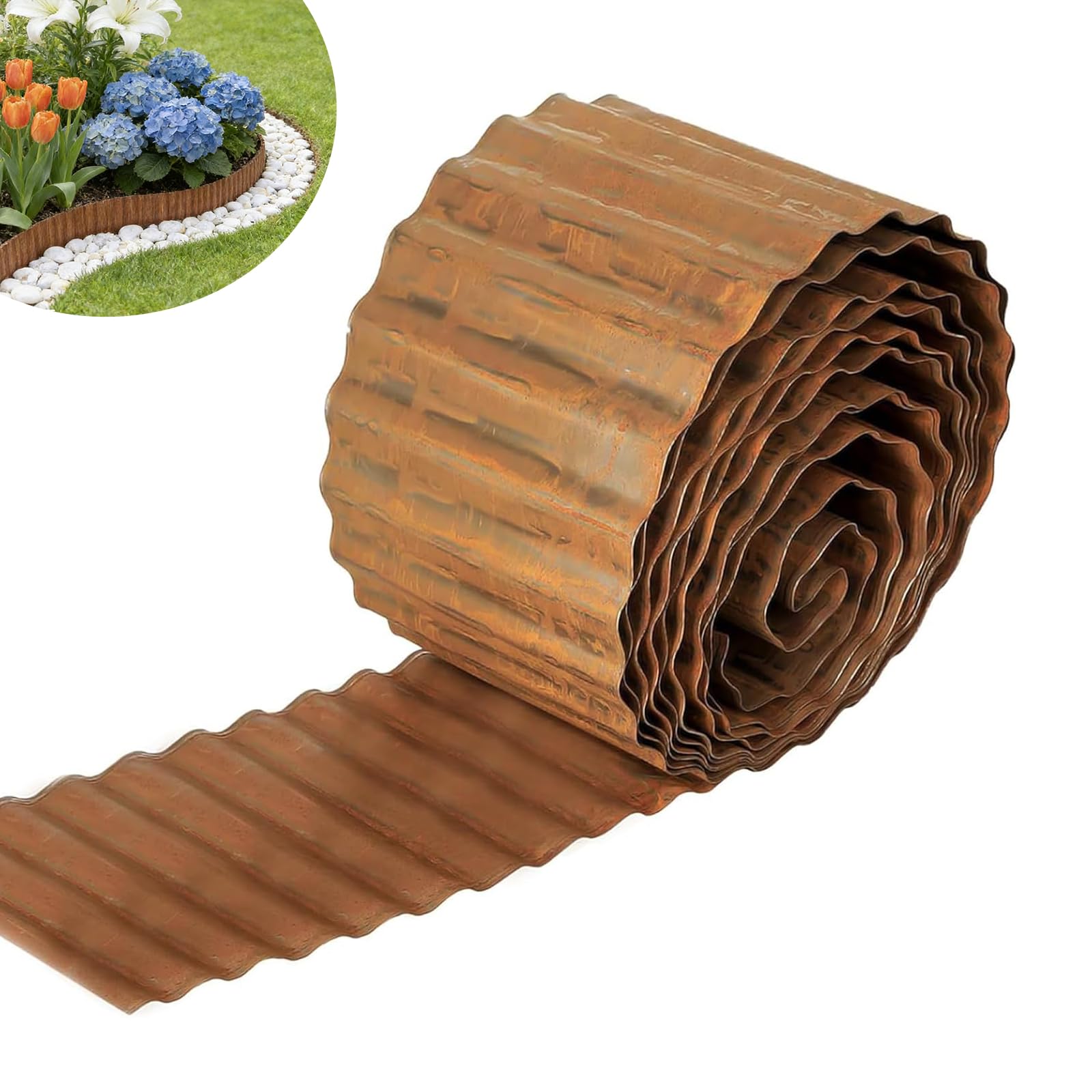 Cortenstahl Beeteinfassung 10 m x 15 cm: Cortenstahl Rasenkante, Beetumrandung Metall Für Garten – Rasenkante Metall Als Beetumrandung Metall Für Rasen, Wege, Blumenbeet
