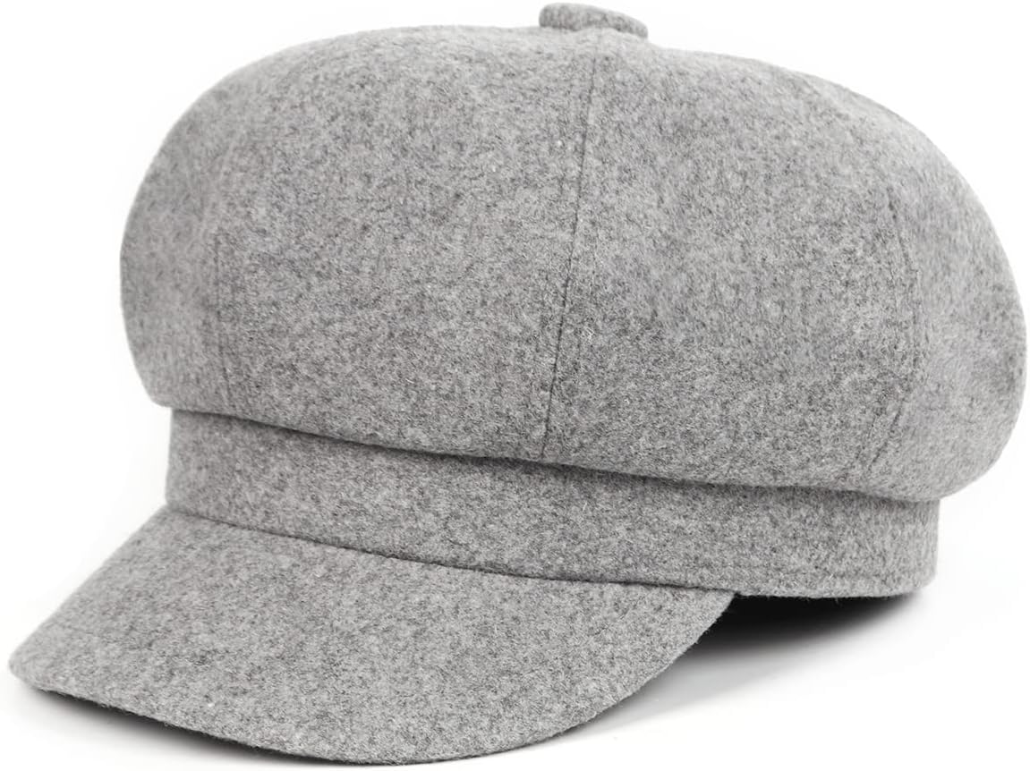 Zylioo Extra Large Wool Newsboy Cap,Fleece Cabbie 8 Panels Baker Boy Hat,Adjustable Warm Gatsby Paperboy Hat