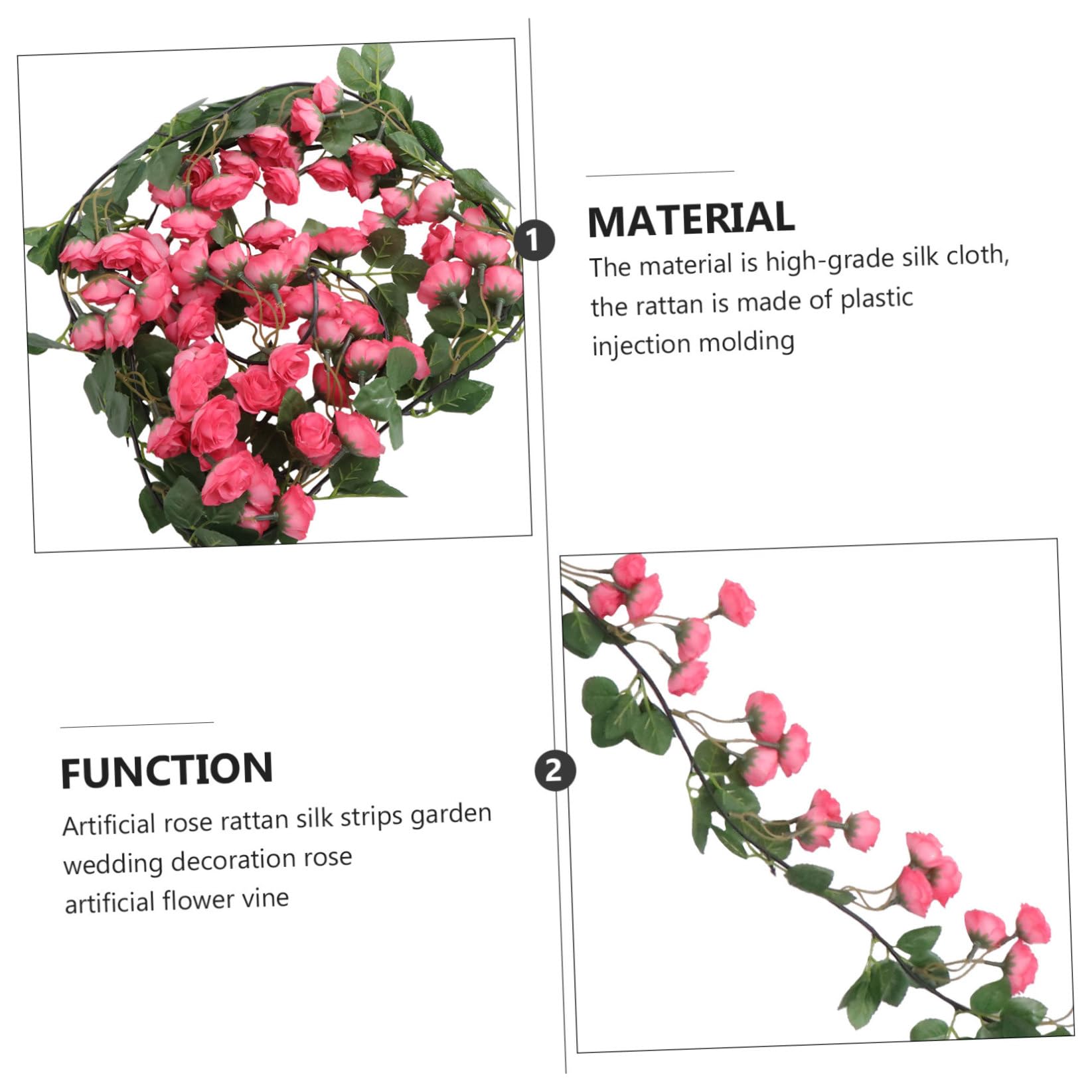 Ciieeo 3 STK Dekorative Rosenranken Gartenseidenrosenrebe Künstliche Rosengirlande Blumengirlande Hängen Girlande Aus Künstlichen Blumen Hochzeitsgirlande Grün Blatt Rot Seidenblume