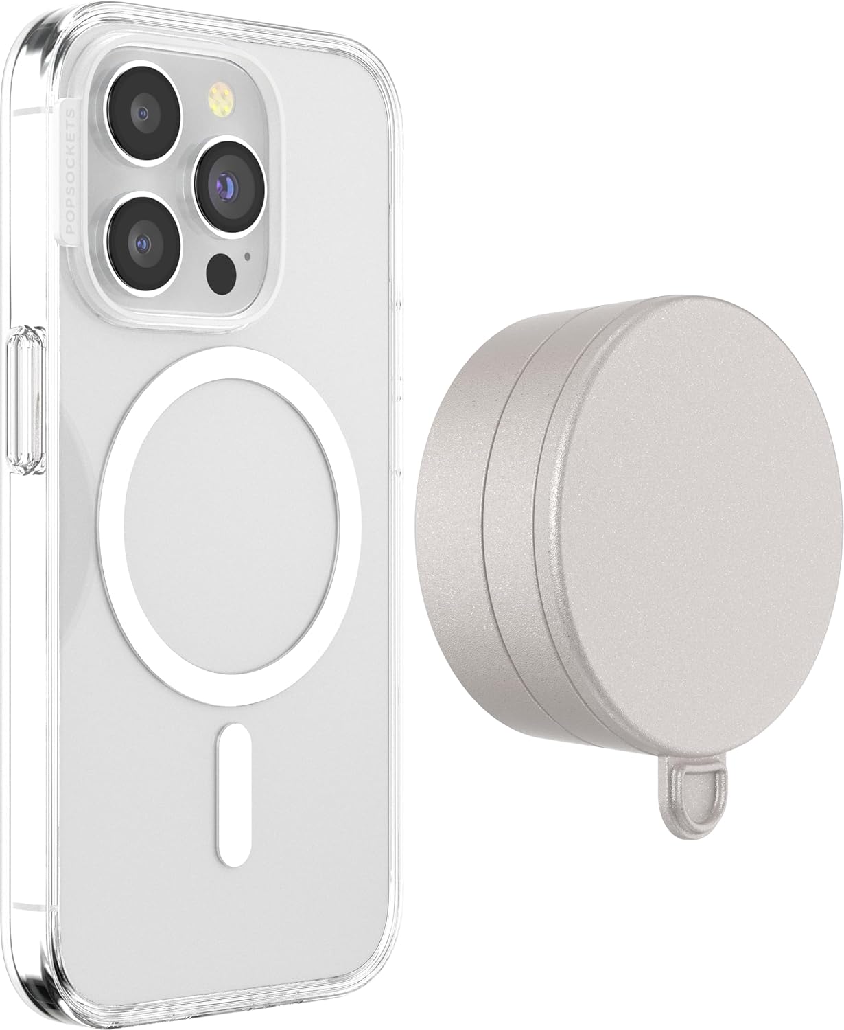 PopSockets Magnetic Suction Phone Mount, Surface Mount for MagSafe, White - Metallic Horchata