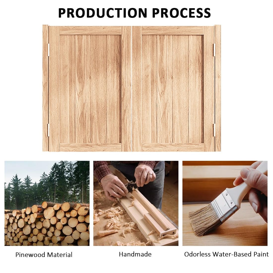 Schwingtüren, 24/30/32/36 Zoll Breite, Doppelflügeltür für Cafés, Halbtüren mit Scharnieren, Innentür aus Holz für Küche, Eingang, Trennwand, Theke, Wohndekoration (Weiß, 86 x 100