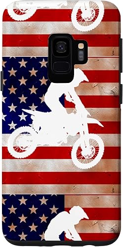 Miniatura 1 de Funda para teléfono Galaxy S20 + Dirt Bike para motocross con bandera americana de Estados Unidos