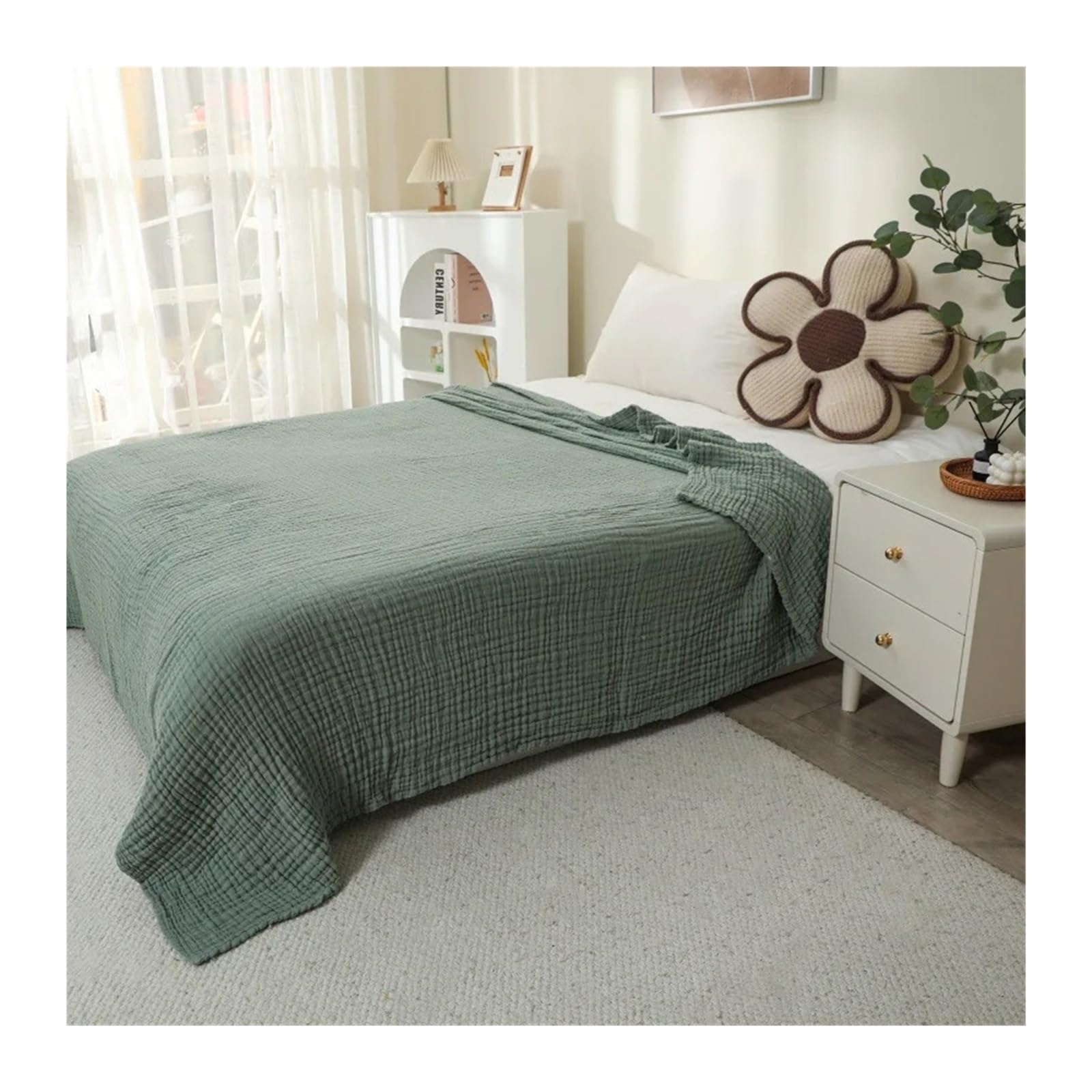 Muslin Throw Blanket 6-Layer Breathable, Multicolor, Multiple Sizes(Color4,200x230cm)