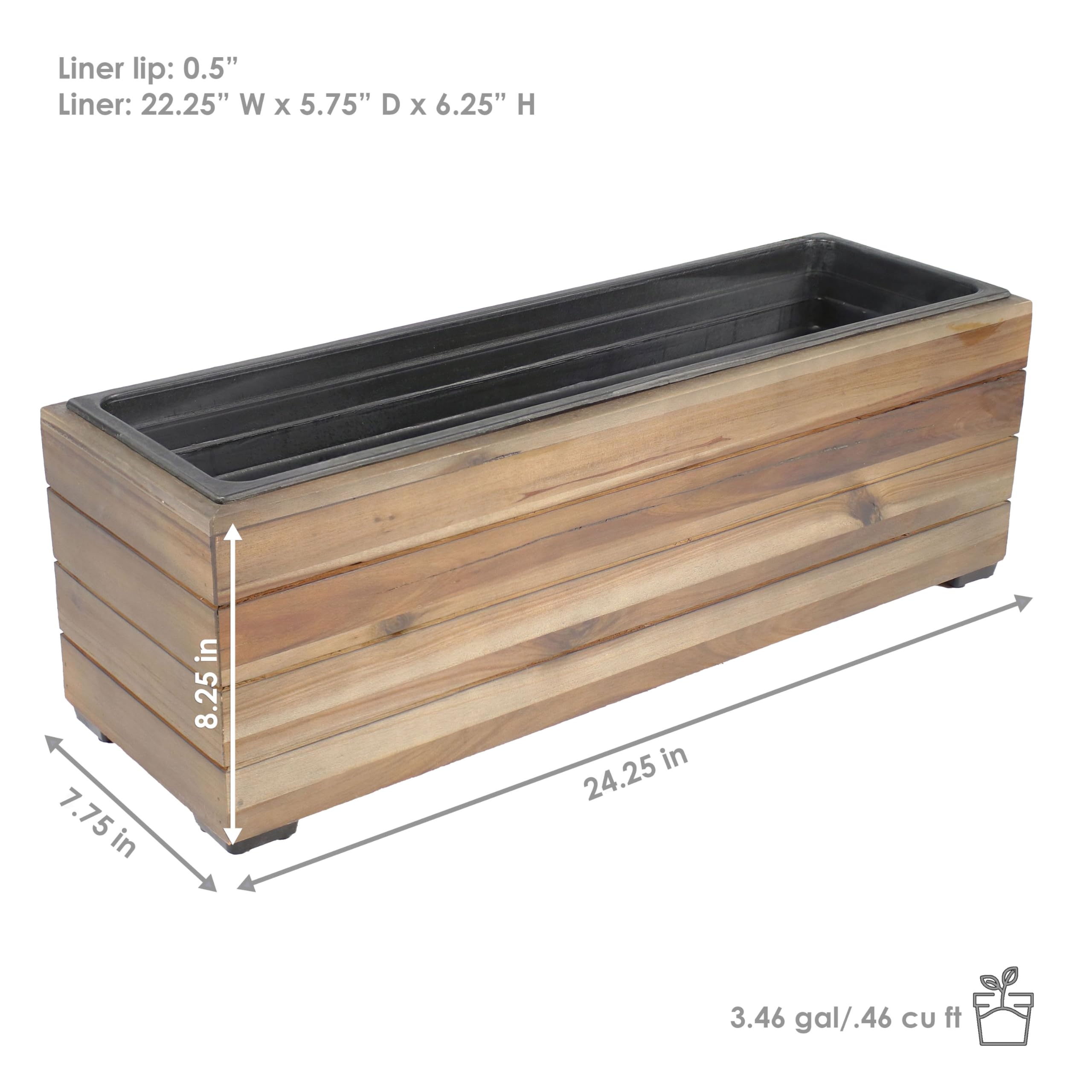 Amazon.co.jp: Sunnydaze 屋内/屋外 長方形木製プランターボックス