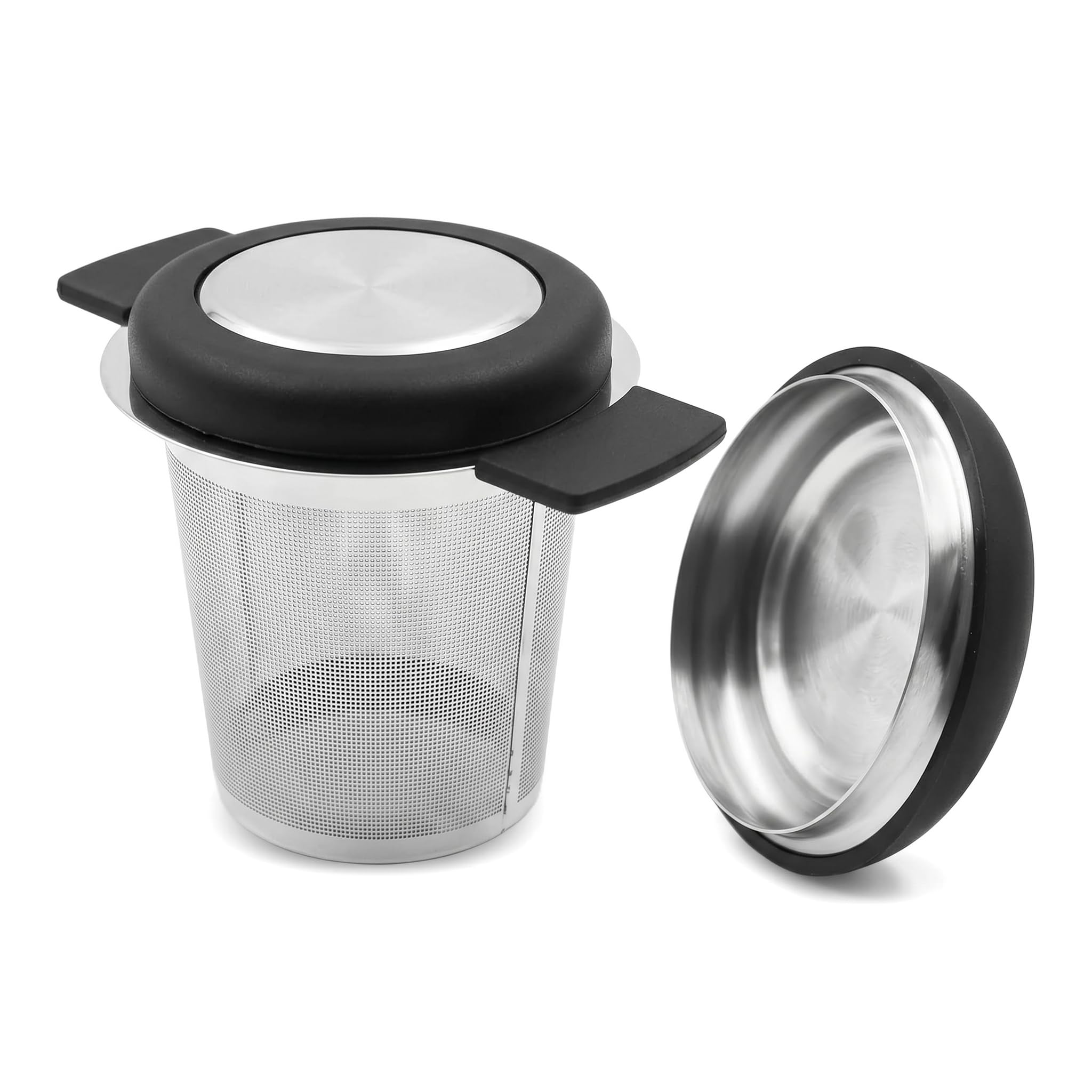 2 Pack Premium 304 Stainless Steel Tea Strainers for Loose Tea​ | Large Capacity Fine Mesh Loose Leaf Tea Infuser​ with Silicone Handles | Universal Tea Infuser Mug​ & Teapot Filter | Versatile Coffee
