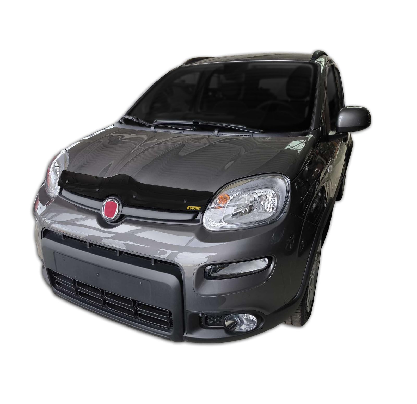 SCOUTT Bra de Capot Déflecteur de Protection pour Fiat Panda 3 2012-2024, Aérodynamique, Assemblage Facile, Aucun Perçage Requis