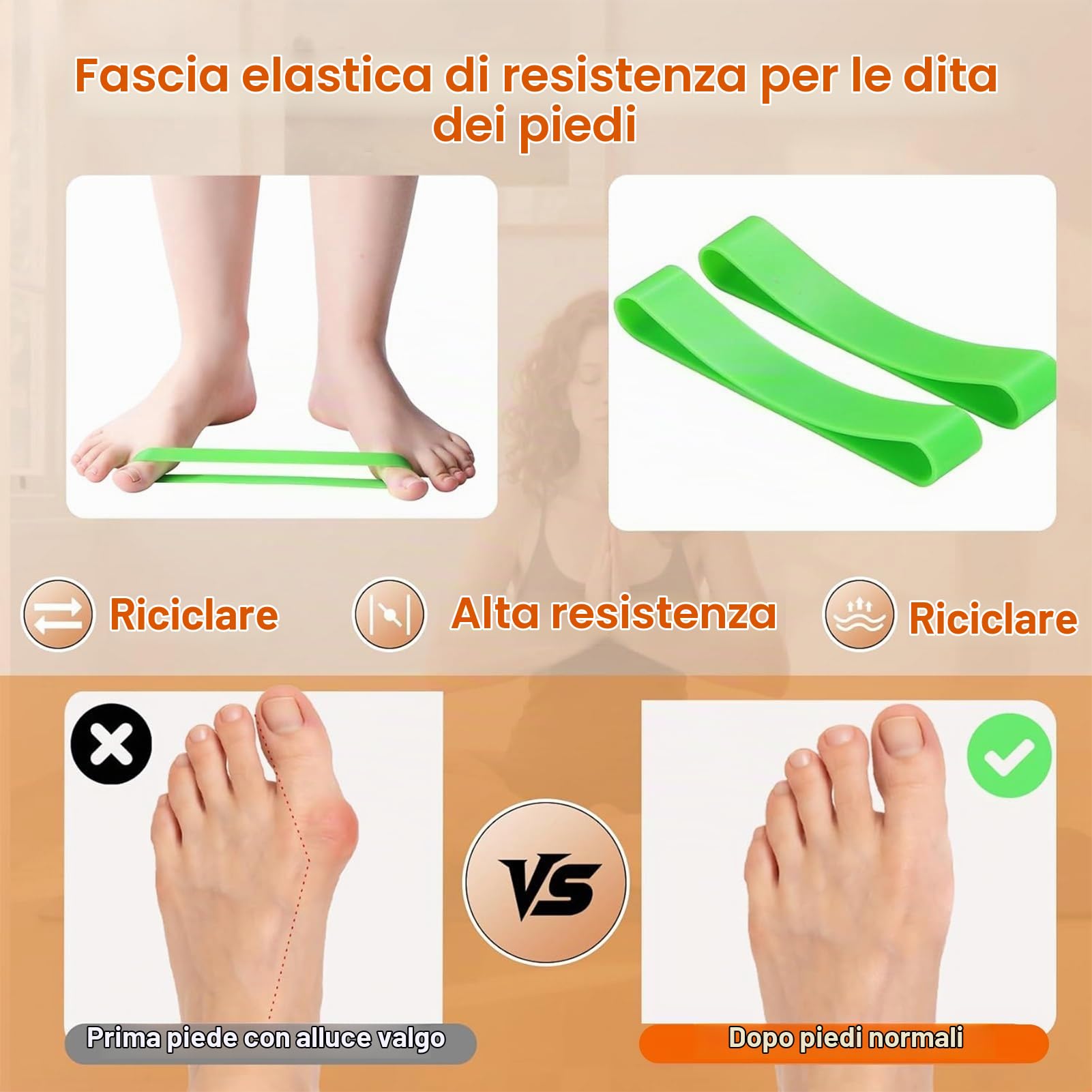 Balance Board della Caviglia Sughero Rullo per Fasce con Palla Fasciale Fasce di Resistenza per l'equilibrio, Stabilità Forza dei Piedi Allenamenti in Palestra a Casa