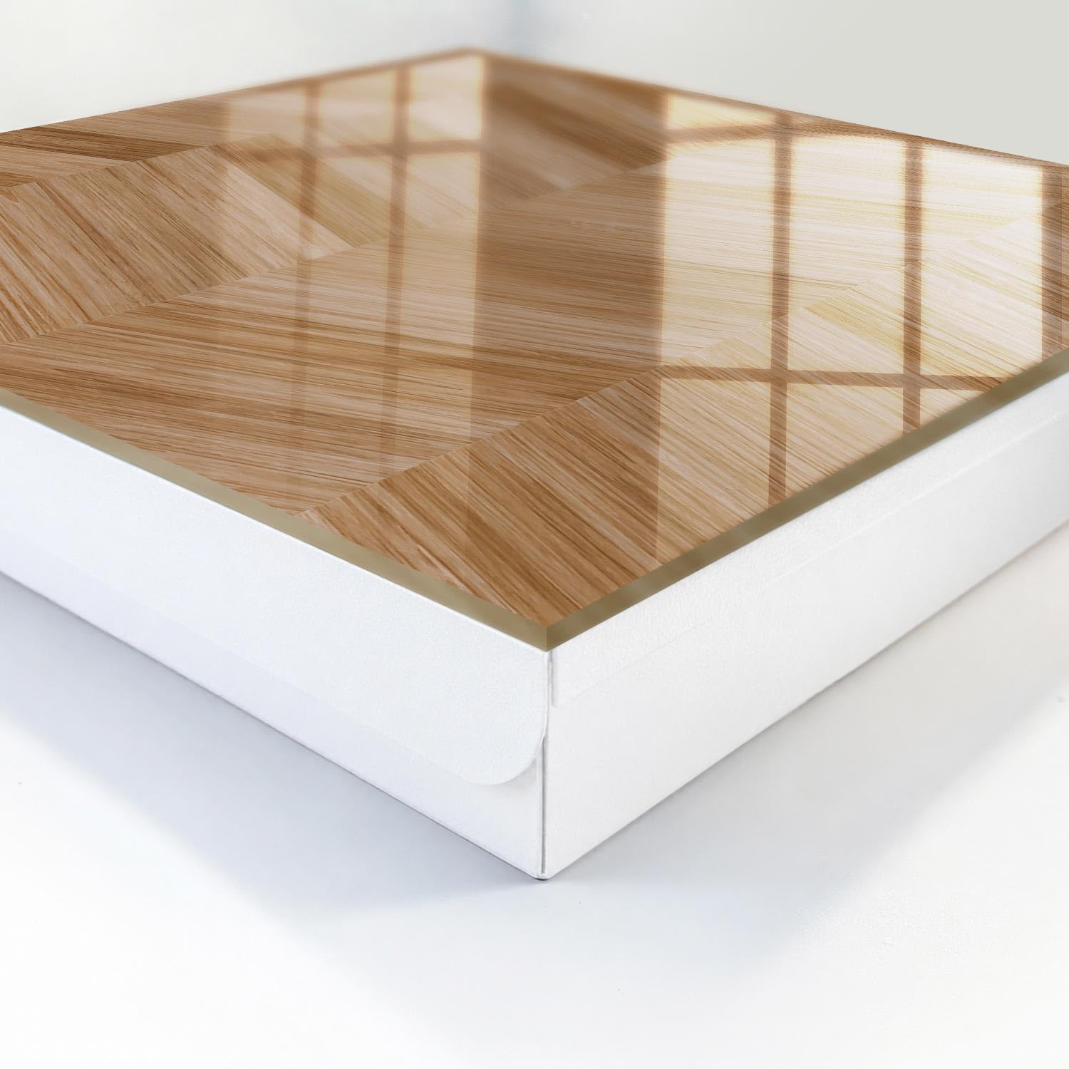 Cassetta portachiavi 30x30 cm Legno a spina di pesce Porta Sinistra Bianco | Appendiabiti | Bacheca | Vetrinetta | Nicchia | Casellario | Armadio | Gancio | Quadro | Mobiletto | Contenitore | Supporto