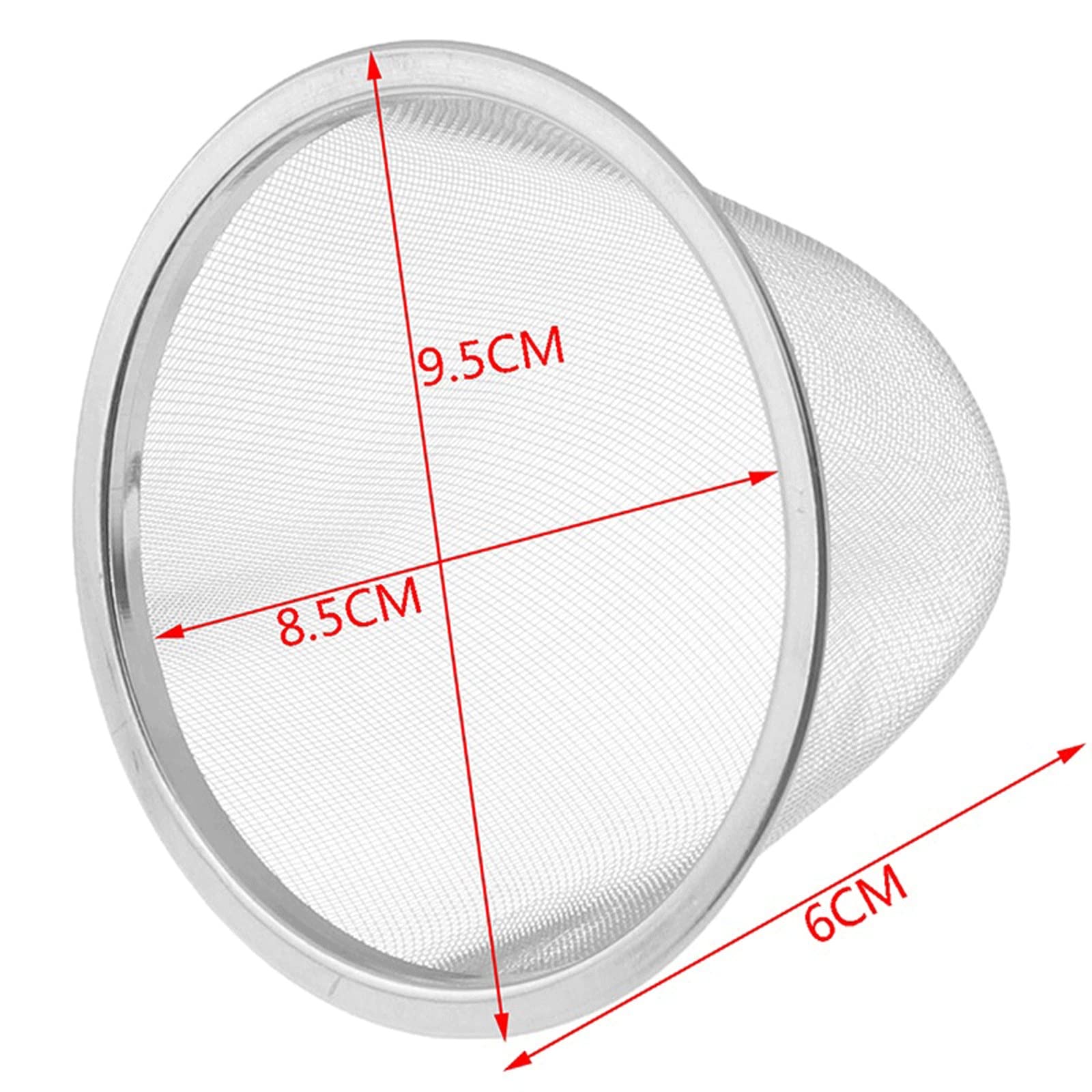Colador de té reutilizable de malla de acero inoxidable de 5 a 9,5 cm, infusor de té, tetera, filtro de especias y hojas de té, accesorios de cocina, diámetro (F)