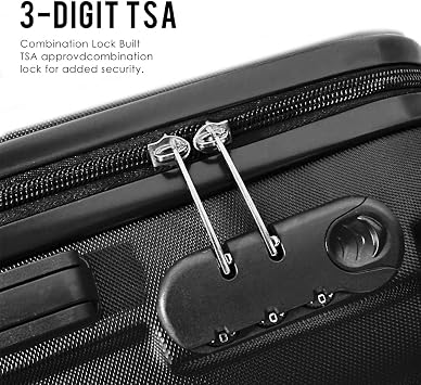 Panana Lightweight ABS Hardshell Cabin Suitcase, 4-Wheel Spinner Carry-On Luggage Trolley (Silver, 20 Inch)