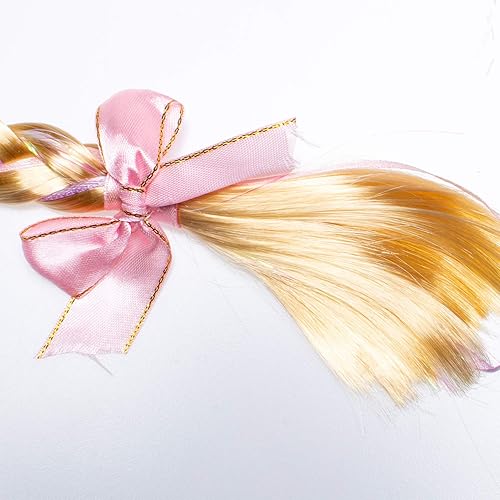 Miniatura 7 de Party Chili Peluca larga de princesa de 29 pulgadas, pelucas trenzadas para niñas, accesorios de vestir de princesa (diadema de rapunzel)